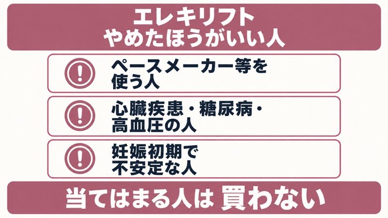 エレキリフトが向く人とやめたほうがいい人をイメージした画像