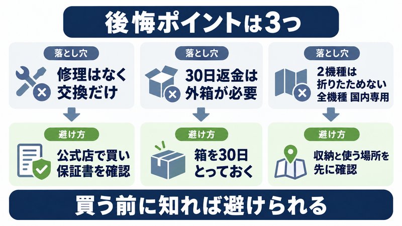 サロニアドライヤーを買ったあとに後悔しやすい点をイメージした画像