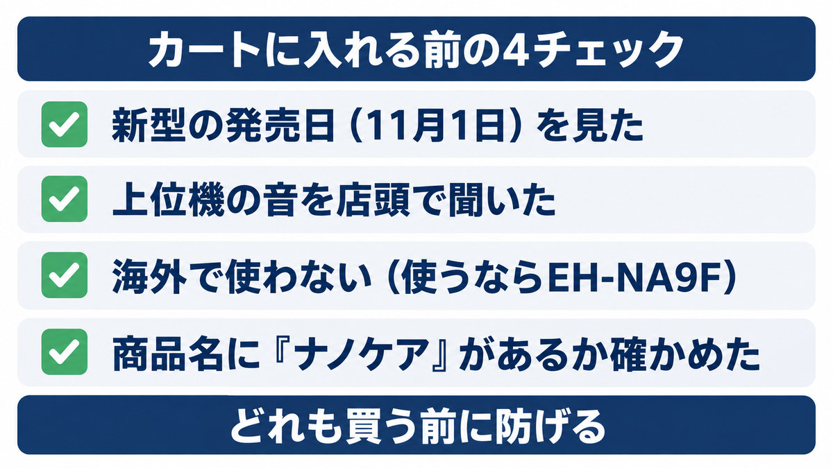 ナノケアで後悔しやすい点をイメージした画像